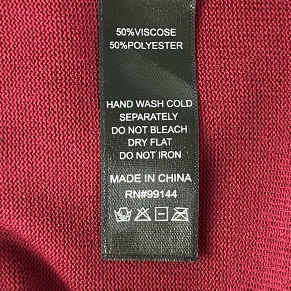 Lapis Long Sleeve Mock Neck Burgundy With Silver Studds Sweater Dress Size M - Picture 8 of 8